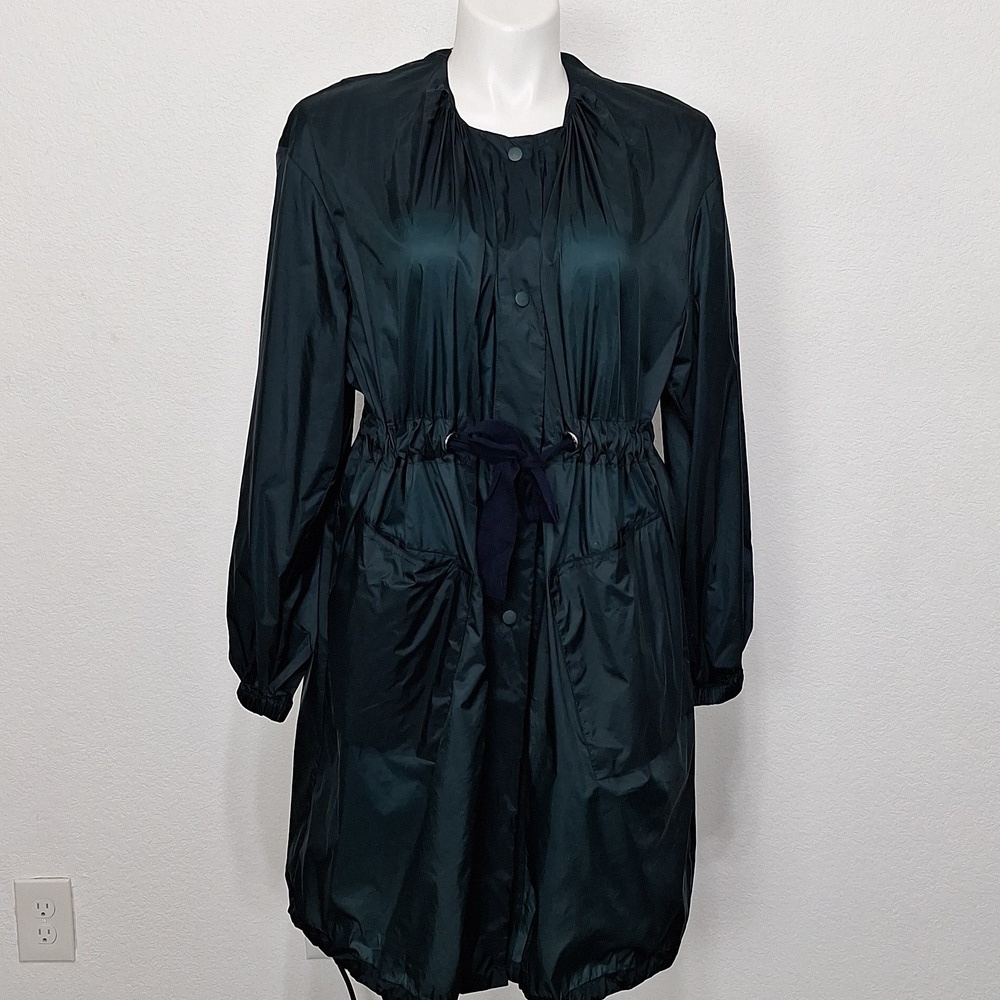 Adolfo Dominguez Dark Forest Green Nylon Gorpcore Elastic Waist Jacket Size L